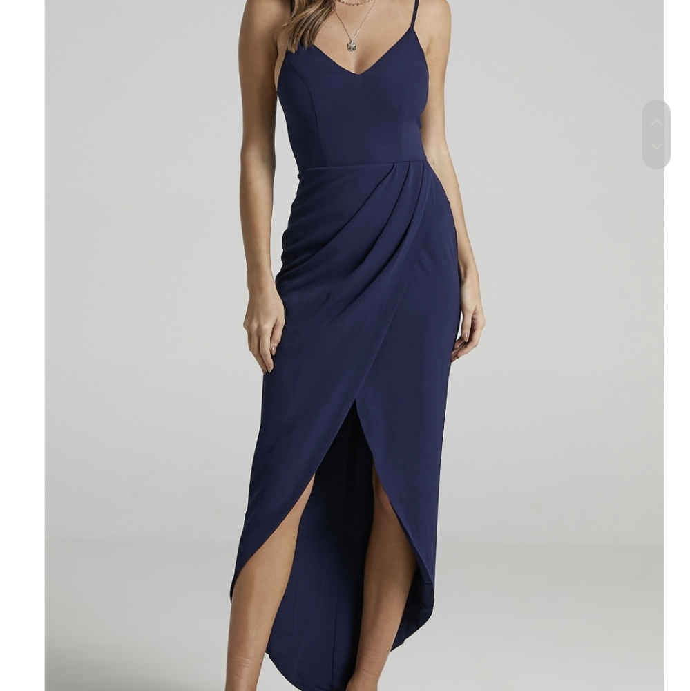 Blue wrap maxi dress